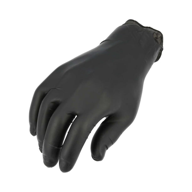 X-Large 200 Pcs Nitrile Gloves 3.5 Mil Powder-Free Black Industrial Grade Size